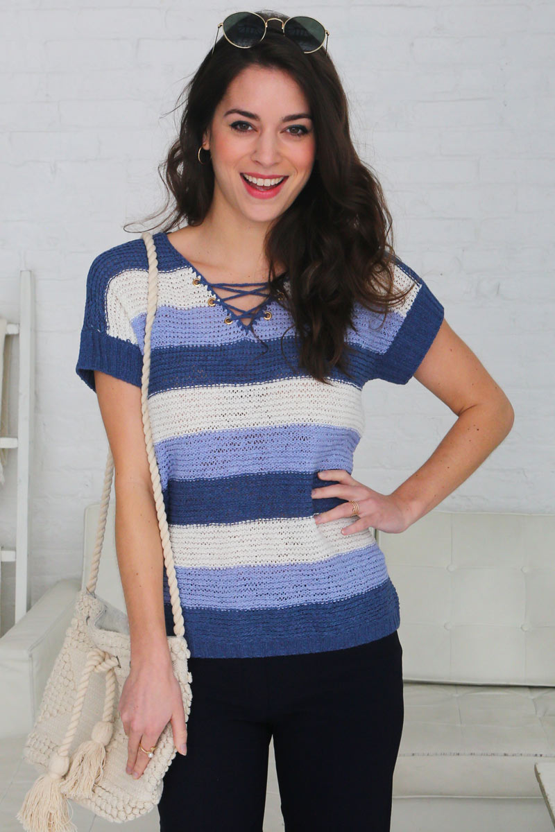 Striped yarn sweater by CG